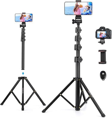Victiv Tripode para Movil 172cm, iPhone Tripode Palo Selfie 2 en 1 con Mando y Soporte para Teléfono Móvil, Trípode Móviles Alto Compatible con iPhone 15 14 13 12 11 XS XR Pro MAX